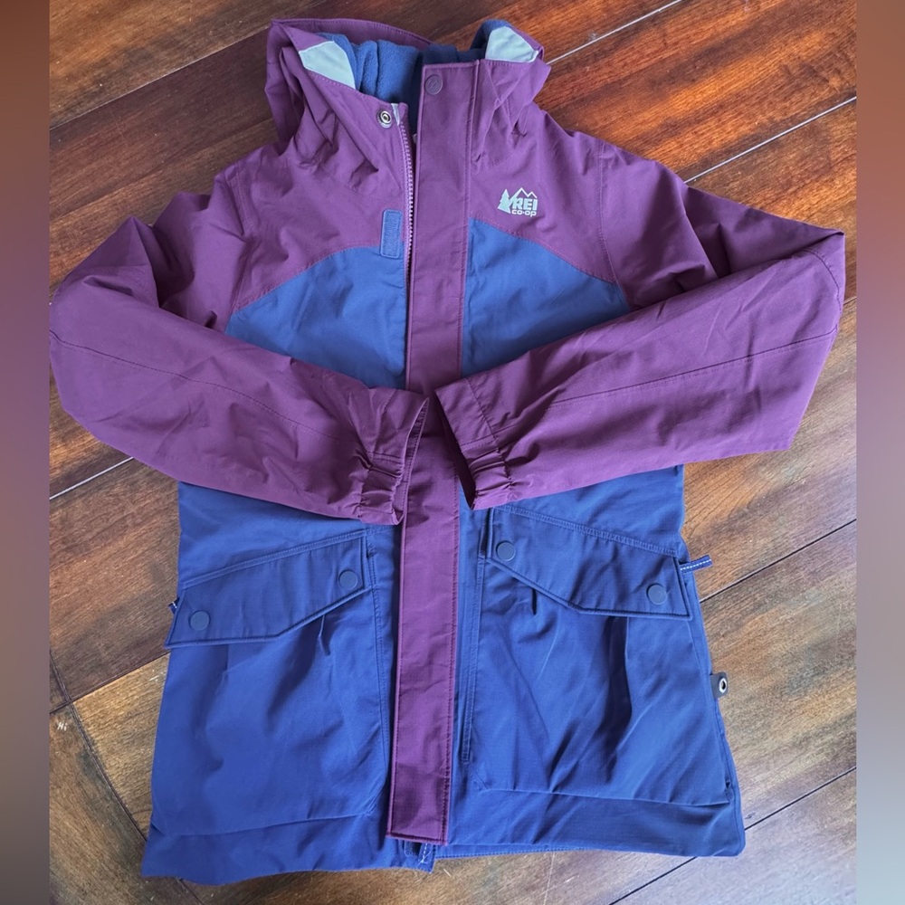 Like New REI CO-OP Timber Mountain Insulated Jacket in indigo/purple Girls 10-12